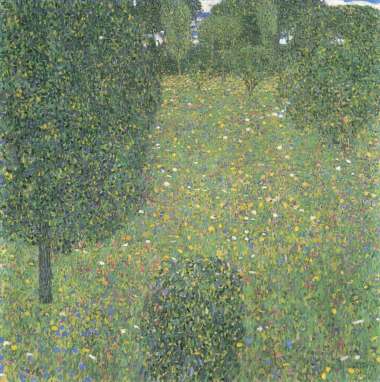 Landscape Garden Meadow in Flower Gustav Klimt Oil Paintings